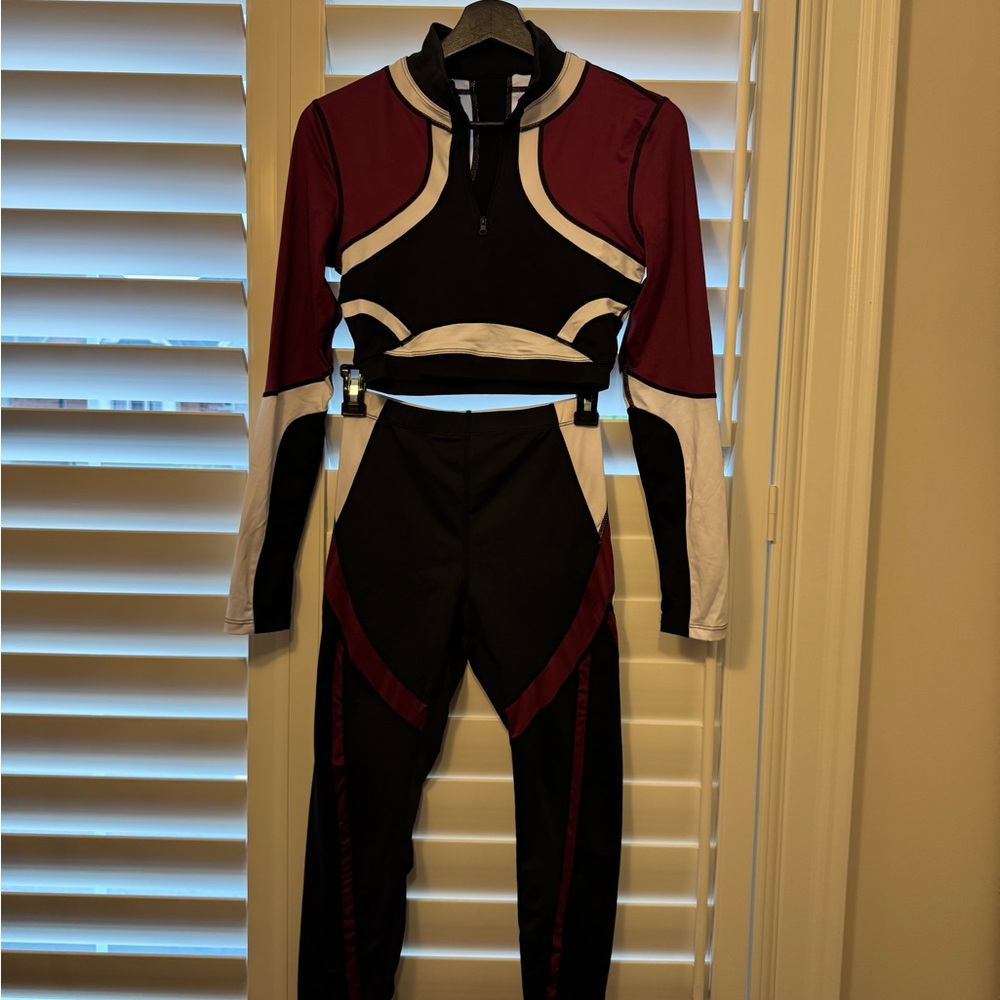 SHEIN Black and Red Track Pants for Performance